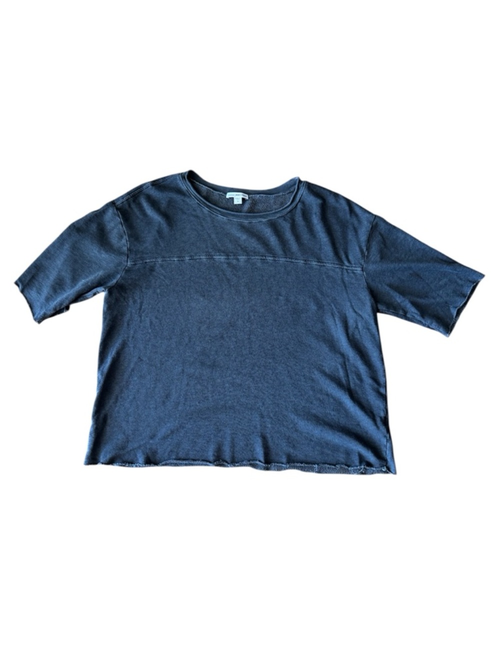 James Perse 3 Short Sleeve T Shirt Sweatshirt Gray Raw Edge Hems
